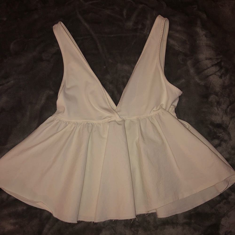 off white linen urban outfitters tank top